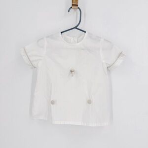 White Button Down Shirt with Embroidered Details